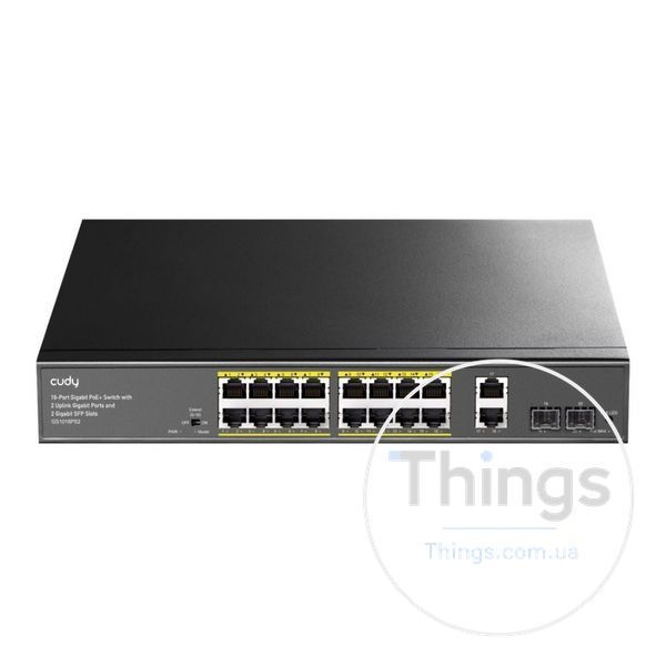 PoE-комутатор 20-портовий некерований Cudy GS1018PS2 гігабітний з 16 портами PoE+, 200W K3-73-00558 фото