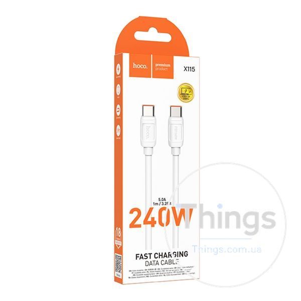 Кабель USB Hoco X115 Type-C to Type-C 240W Од1-00047136 фото