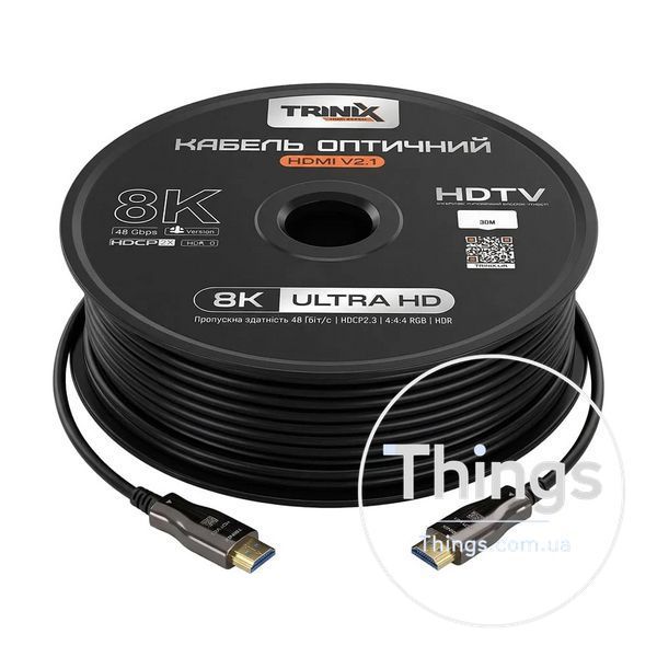 Кабель HDMI V2.1 оптичний 30м Trinix (AOC-HDMI8k-30m) K3-74-00157 фото
