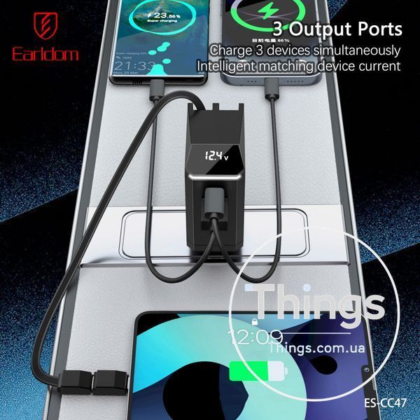 Car Charger 2.4A 1U 1C Earldom ES-CC47 К2-000082287 фото