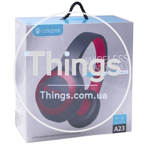 Навушники Bluetooth Celebrat A23 &mdash; Red К2-000068833 фото