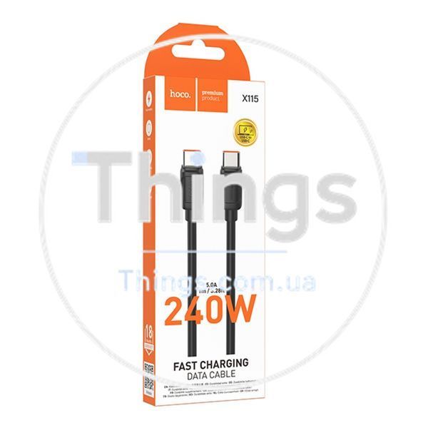 Кабель USB Hoco X115 Type-C to Type-C 240W Од1-00047136 фото