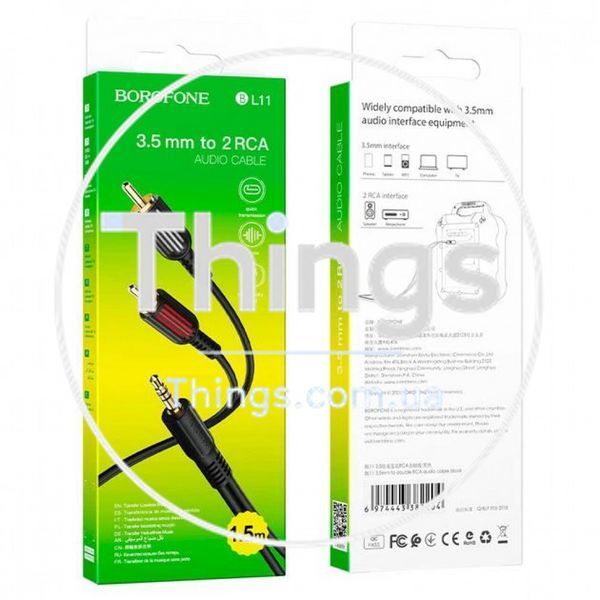 Cable Aux to 2 RCA (1m) Borofone BL11 K2-000082838 фото