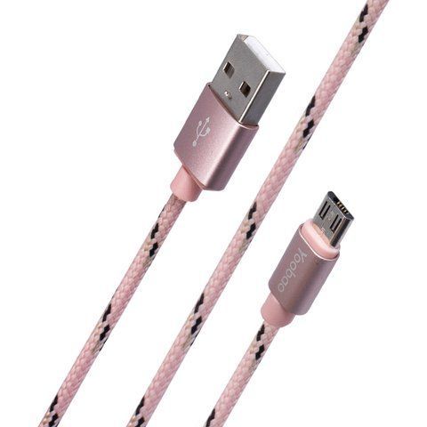 Кабель Micro 2.1A (1.5m) Yoobao YB423 &mdash; Pink K2-000055752 фото