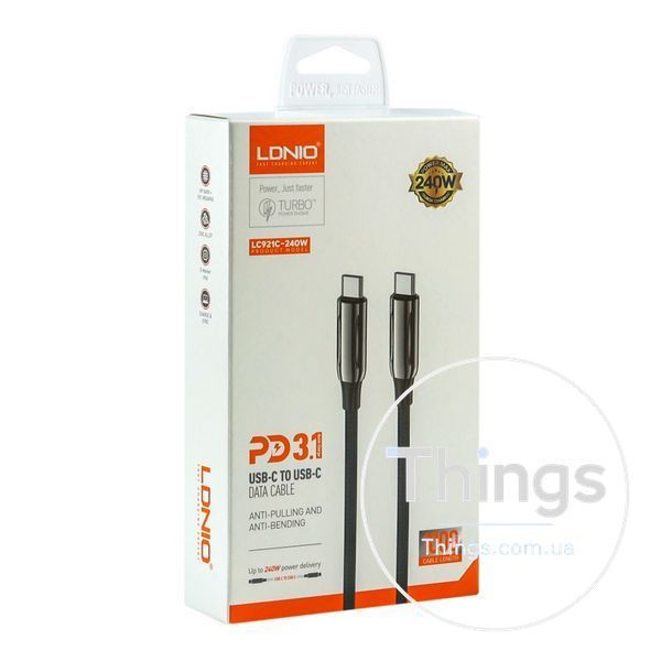 Кабель USB LDNIO LC921 PD3.1/240W Type-C to Type-C Од1-00046909 фото