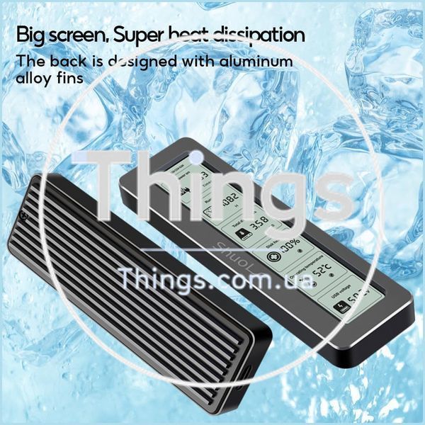 SSD карман Enclosure ShuoLe, TNP18, черный, USB3.2 Gen2 10Gbps, M.2 NVMe/SATA (2230/2242/2260/2280), M/B+M, HD-дисплей, тестер SSD K1-000856 фото