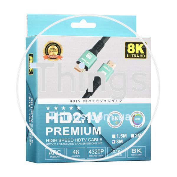 Кабель HDMI- HDMI 2.1V 3m 8K 120 fps Од1-00039324 фото