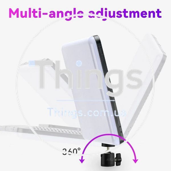 Лампа видеосвет LED RGB PM26 23x16 cm 96 Lights 2700K-6000K Remote USB + Adapter inside К2-000073791 фото