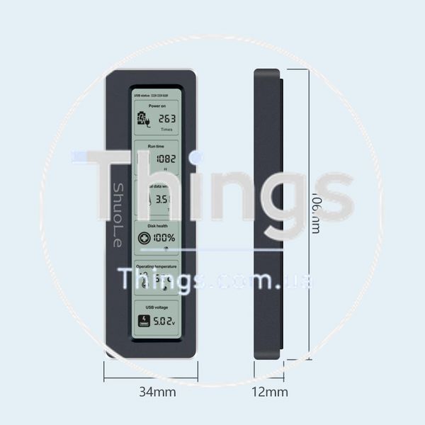 SSD карман Enclosure ShuoLe, TNP18, черный, USB3.2 Gen2 10Gbps, M.2 NVMe/SATA (2230/2242/2260/2280), M/B+M, HD-дисплей, тестер SSD K1-000856 фото