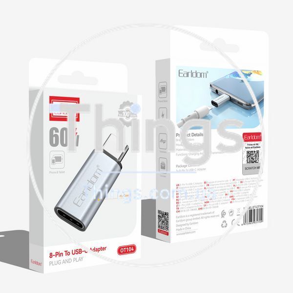 Adapter USB C To Lightning Earldom ET-OT104 К2-000078637 фото