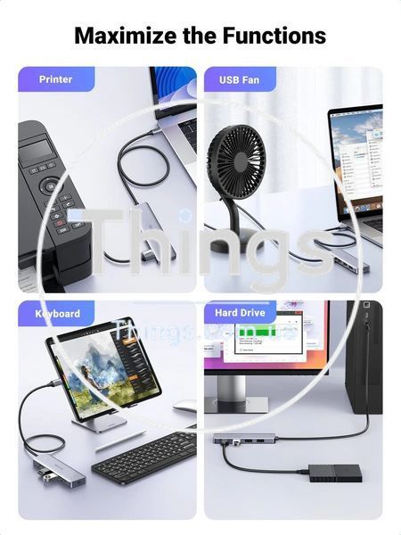USB-хаб Ugreen CM219 USB Type-C to USB 3.0 концентратор портативный тонкий 4-портовый 60СМ (15394) K1-000587 фото