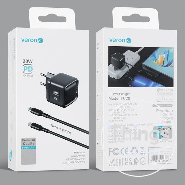 Home Charger | 20W | QC3.0 | Type C To Lightning Cable (1m) &mdash; Veron TC20 К2-000079030 фото