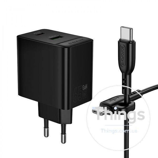 Home Charger 65W PD QC3.0 C to C Cable (1m) Borofone BAS17A K2-000083236 фото