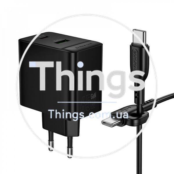 Home Charger 65W PD QC3.0 C to C Cable (1m) Borofone BAS17A K2-000083236 фото