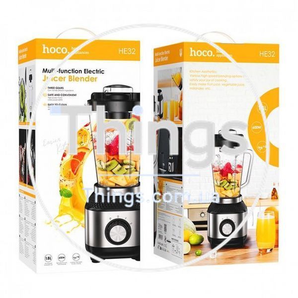 Блендер Hoco HE32 Juicer (600 Вт, стационарний блендер, 1,8 литра чаша, 2 скорости) - Черный &mdash; Black К2-000080544 фото