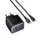 Home Charger 45W PD QC3.0 C to C Cable (1m) Hoco C158A