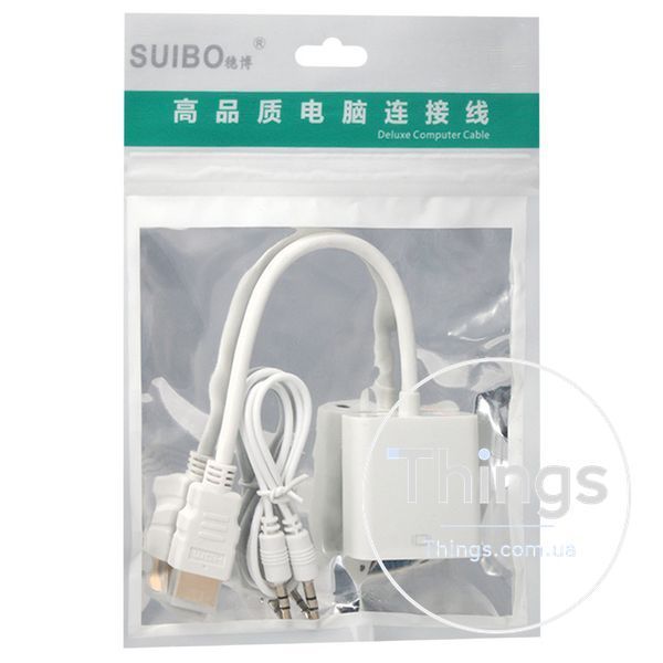 Переходник HDMI - VGA+AU White К2-000045517 фото