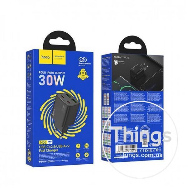 Home Charger | 30W | 2PD | 2U &mdash; Hoco N56 __ &mdash; Black K2-000080122 фото