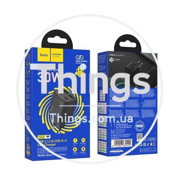 Home Charger | 30W | 2PD | 2U &mdash; Hoco N56 __ &mdash; Black K2-000080122 фото