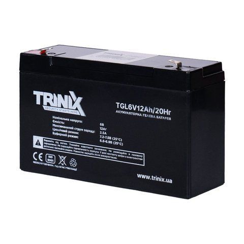Акумуляторна батарея гелева 6В 12Аг Trinix TGL6V12Ah/20Hr GEL K3-44-00073 фото