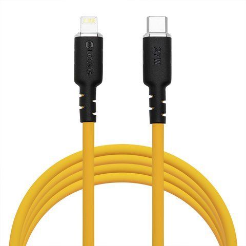 Silicone Cable USB C to Lightning 27W PD (2m) Veron CL072 Yellow К2-000078446 фото