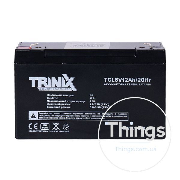 Акумуляторна батарея гелева 6В 12Аг Trinix TGL6V12Ah/20Hr GEL K3-44-00073 фото