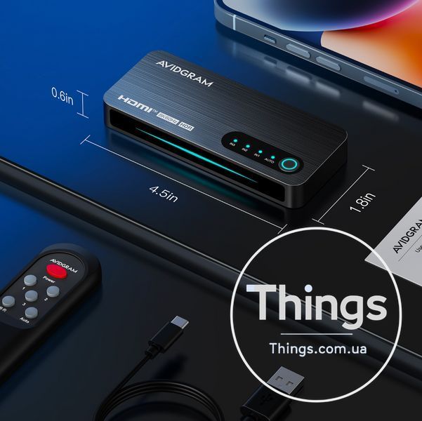 Свіч, комутатор AVIDGRAM 3 IN 1 OUT HDMI 2.1 Switch 8K 60Hz 4k 120Hz K1-000225 фото