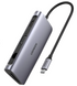 Док-станція Хаб Ugreen CM179 USB 3.0 Type-C HDMI VGA TRS RJ-45 SD TF PD Gray 4K K1-000128 фото 3