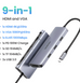 Док-станція Хаб Ugreen CM179 USB 3.0 Type-C HDMI VGA TRS RJ-45 SD TF PD Gray 4K K1-000128 фото 1