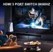 Свич, Коммутатор AVIDGRAM 3 IN 1 OUT HDMI 2.1 Switch 8K 60Hz 4k 120Hz K1-000225 фото 7
