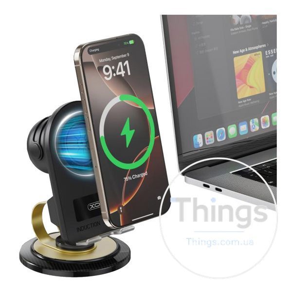 Настiльний Тримач XO F69+Bluetooth Speaker+Wireless 15W Од1-00047285 фото