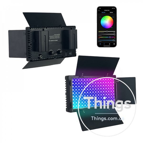 Лампа видеосвет LED Pro 600 RGB I panel light I 2 battery(4400mAh) I charger I carry bag I Remote К2-000081126 фото