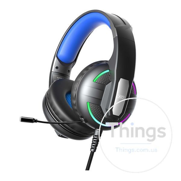 Ігрові Навушники XO-GE-09 Static RGB Long Mic Headworn USB+3.5 (with adapter cable) Од1-00045957 фото
