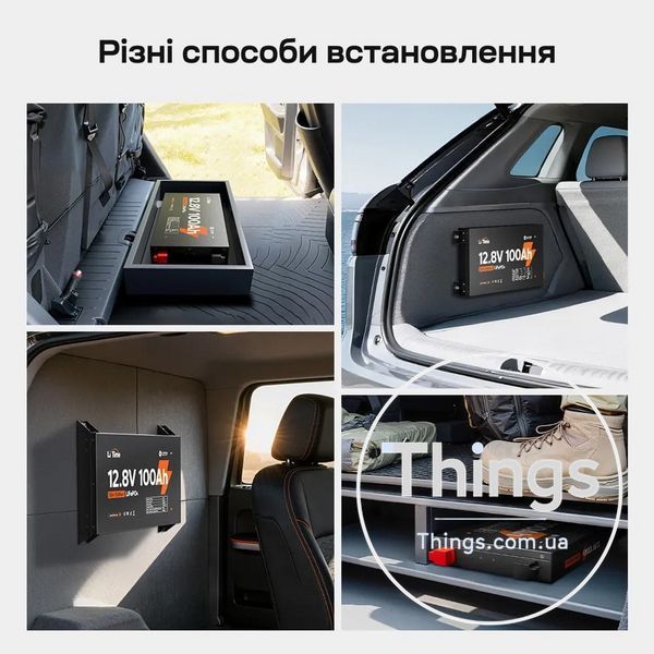 Акумуляторна батарея літій-залізо-фосфатна 12.8В 100А*год LiFePO4 LiTime Slim 12V100-100-SLIM-LTCP-4-SE100 ультратонка K3-44-00531 фото