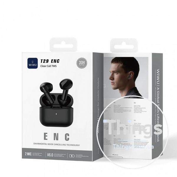 Bluetooth гарнітура TWS Wiwu T29 &mdash; Black К2-000082738 фото