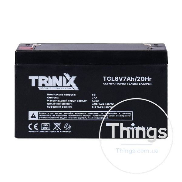 Акумуляторна батарея гелева 6В 7Аг Trinix TGL6V7Ah/20Hr GEL K3-44-00072 фото