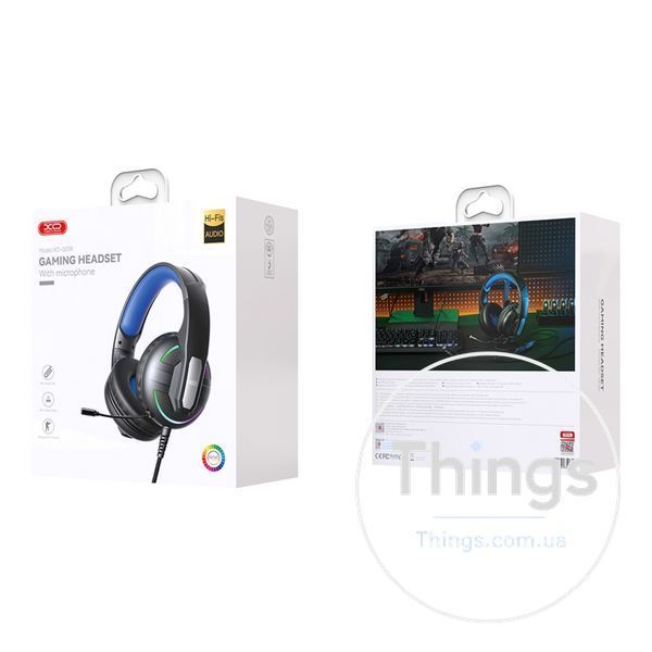 Ігрові Навушники XO-GE-09 Static RGB Long Mic Headworn USB+3.5 (with adapter cable) Од1-00045957 фото