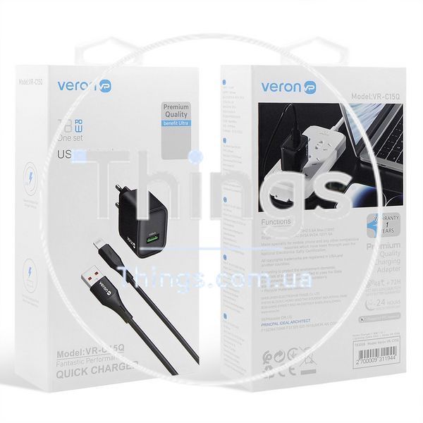 Home Charger | 18W | 1U | Lightning Cable (1m) &mdash; Veron VR-C15Q К2-000080383 фото