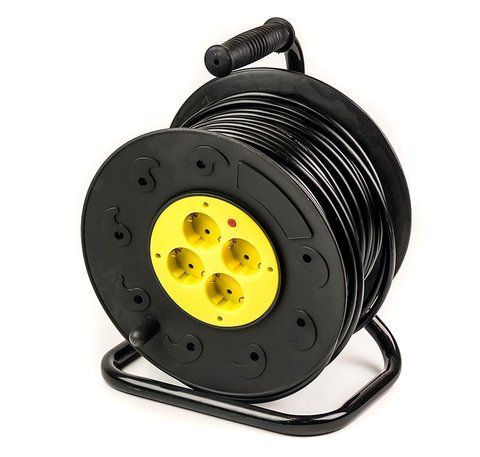 Подовжувач на котушці PowerPlant 50 м, 3x1.5мм2, 10А, 4 розетки (JY-2002/50) PPRA10M500S4 фото
