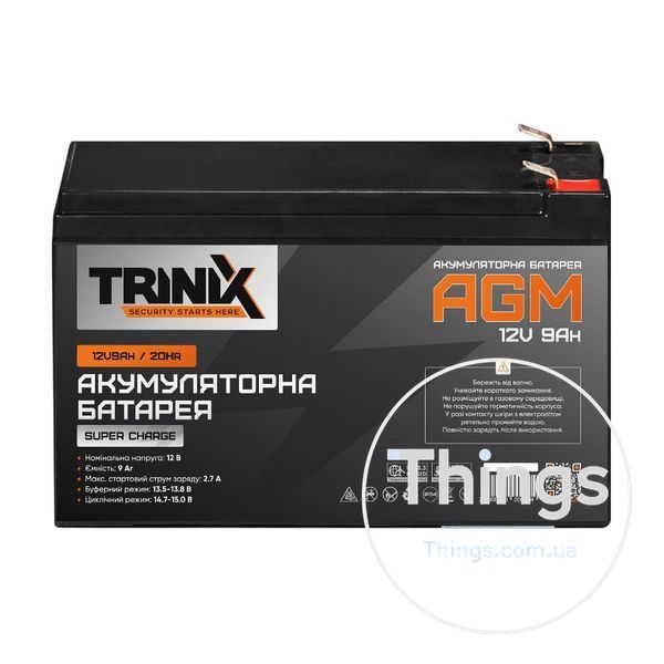 Trinix 12V9Ah/20Hr Super Charge AGM Акумуляторна батарея 12В 9А*год свинцево-кислотна K3-44-00050 фото