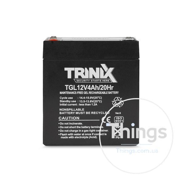 Акумуляторна батарея гелева 12В 4Аг Trinix TGL12V4Ah/20Hr GEL K3-44-00062 фото