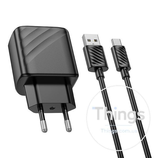 Мережевий Зарядний Пристрій Hoco CS21A 1USB QC 18W+USB to Type-C Од1-00041309 фото