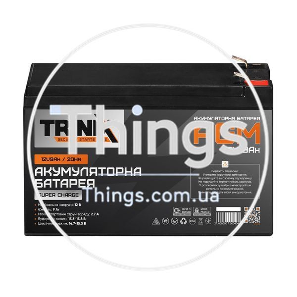 Trinix 12V9Ah/20Hr Super Charge AGM Акумуляторна батарея 12В 9А*год свинцево-кислотна K3-44-00050 фото