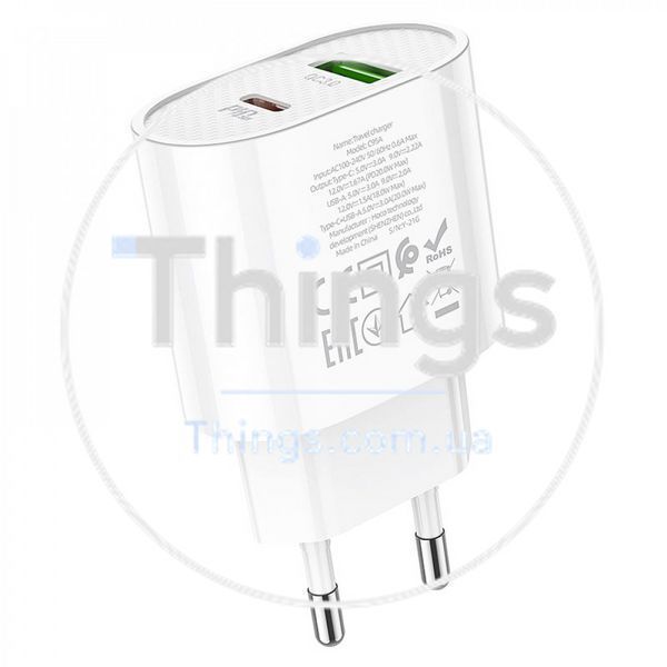 Home Charger 20W PD QC3.0 C to Lightning Cable (1m) Hoco C95A &mdash; White K2-000071895 фото