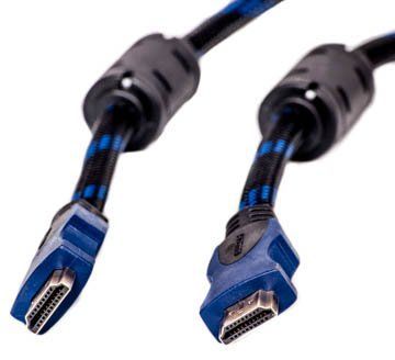 Відео кабель PowerPlant HDMI - HDMI, 1.5м, позолочені конектори, 1.4V, Nylon, Double ferrites KD00AS1200 фото