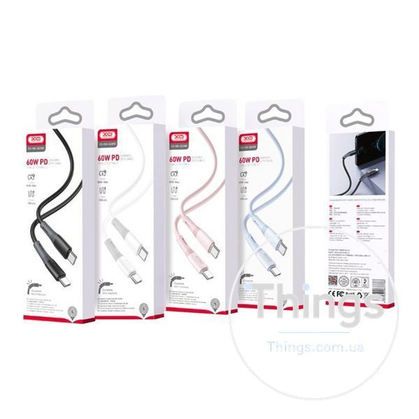 Кабель USB XO NB-Q226B 60W Silicone two-color Type-C to Type-C Од1-00039257 фото