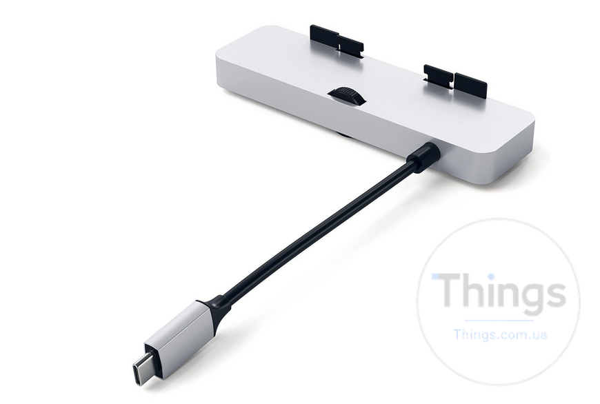 Хаб адаптер Satechi Aluminum Type-C Clamp Hub Pro для iMac сріблястий з USB-C портами та слотами для карт пам'яті K1-000141 фото