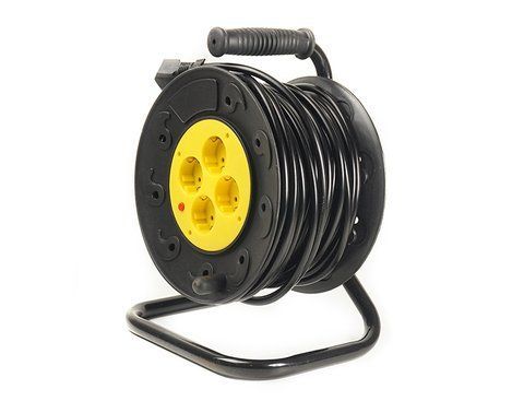 Подовжувач на котушці PowerPlant 30 м, 3x1.5мм2, 10А, 4 розетки (JY-2002/30) PPRA10M300S4 фото