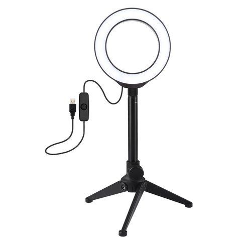 Кільцева USB LED лампа Puluz PKT3084B 4.7" + настільний штатив РР-PKT3084B фото