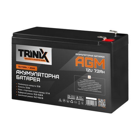 Trinix 12V7.2Ah/20Hr AGM Акумуляторна батарея 12В 7.2А*год свинцево-кислотна K3-44-00045 фото